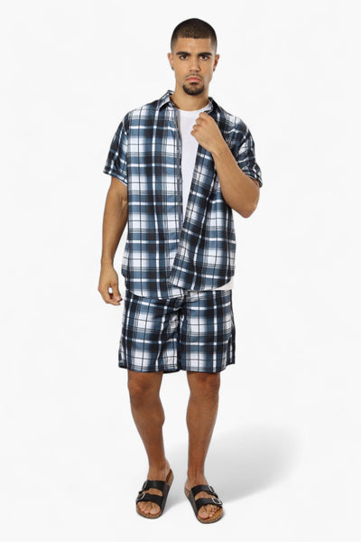 Vroom & Dreesmann Plaid Button Fly Shorts - Black - Mens Shorts & Capris - International Clothiers