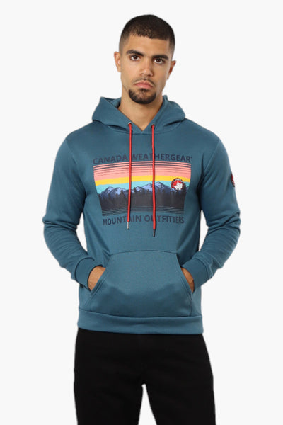 Canada Weather Gear Mountain Outfitters Print Hoodie - Teal - Mens Hoodies & Sweatshirts - International Clothiers