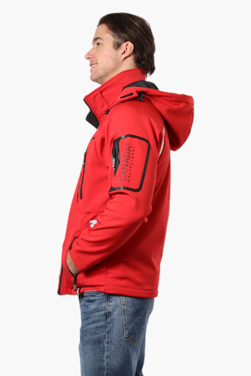 Canada Weather Gear Hooded 5 Zip Pocket Lightweight Jacket - Red - Mens Lightweight Jackets - International Clothiers