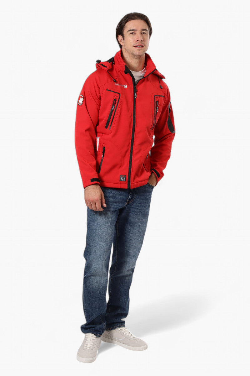 Canada Weather Gear Hooded 5 Zip Pocket Lightweight Jacket - Red - Mens Lightweight Jackets - International Clothiers