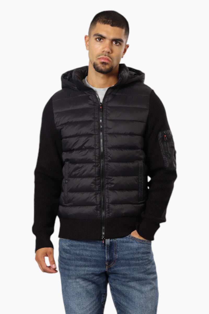 Canada Weather Gear Hooded Sweater Knit Lightweight Jacket - Black - Mens Lightweight Jackets - International Clothiers