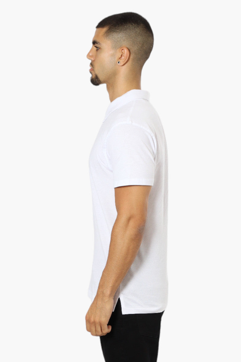 Jay Y. Ko Button Down Solid Polo Shirt - White - Mens Polo Shirts - International Clothiers