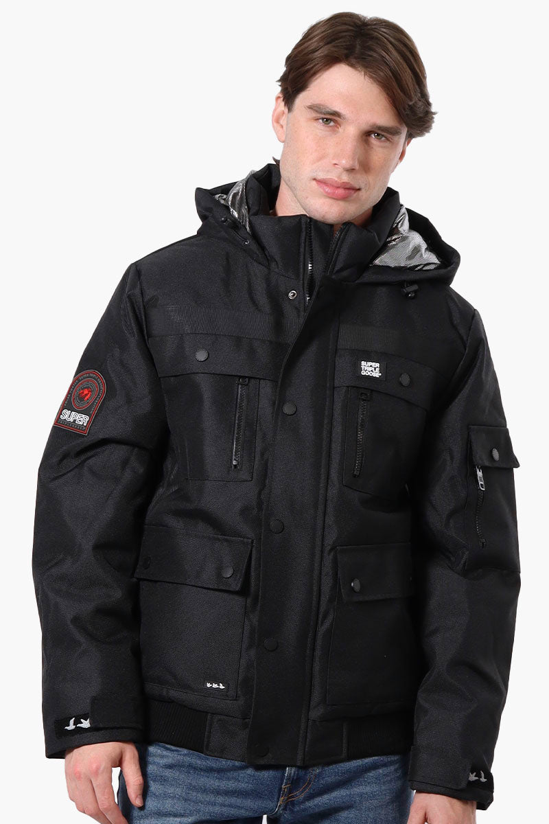 Super Triple Goose Heat Retention Lining Bomber Jacket - Black - Mens Bomber Jackets - International Clothiers