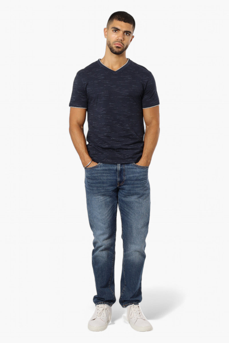 Urbanology Patterned V-Neck Tee - Navy - Mens Tees & Tank Tops - International Clothiers