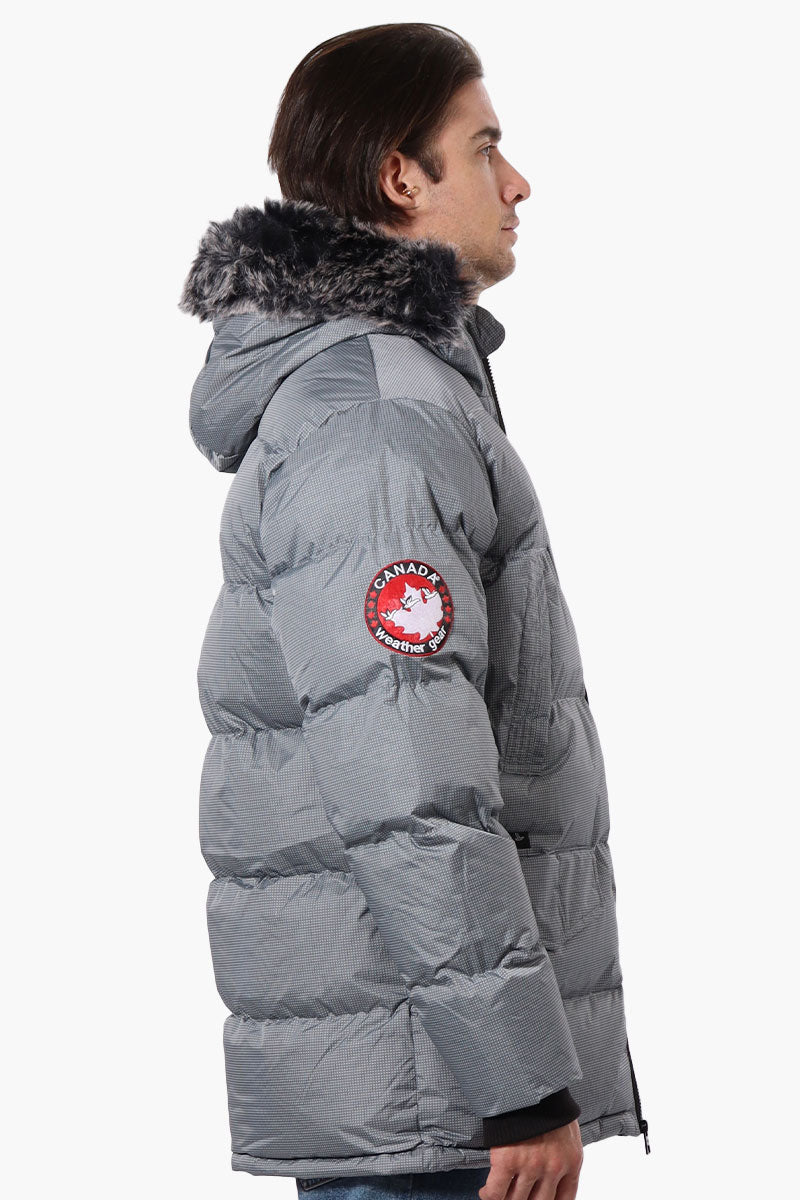 Canada Weather Gear Faux Fur Hood Parka Jacket - Grey - Mens Parka Jackets - International Clothiers