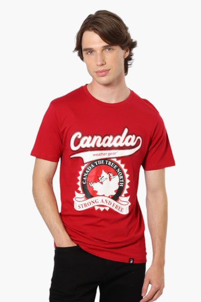 Canada Weather Gear Strong And Free Print Tee - Red - Mens Tees & Tank Tops - International Clothiers