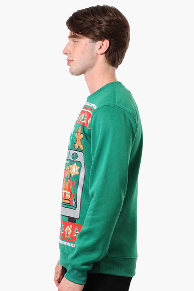 Ugly Christmas Sweater Let's Get Baked Print Christmas Sweater - Green - Mens Christmas Sweaters - International Clothiers