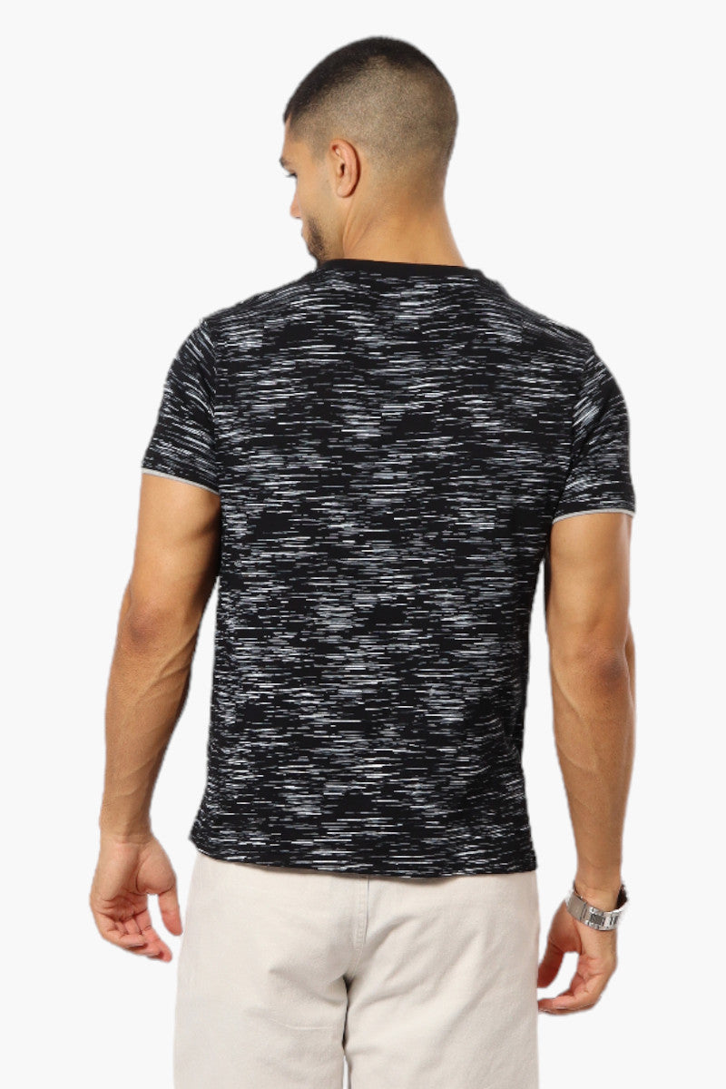 Urbanology Patterned V-Neck Tee - Black - Mens Tees & Tank Tops - International Clothiers