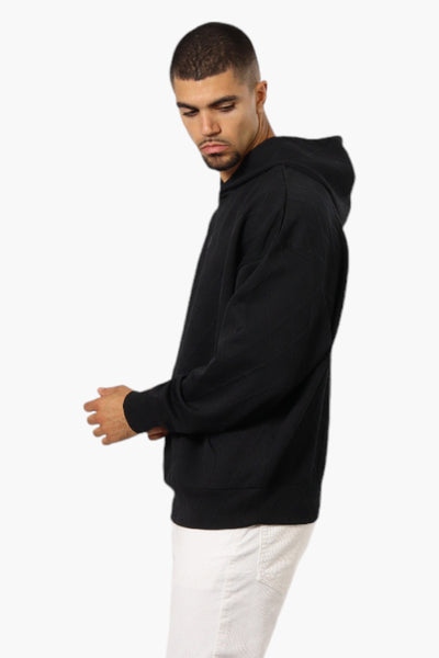 Essentials By Drill Clothing Diamond Jacquard Drop Shoulder Hoodie - Black - Mens Hoodies & Sweatshirts - International Clothiers