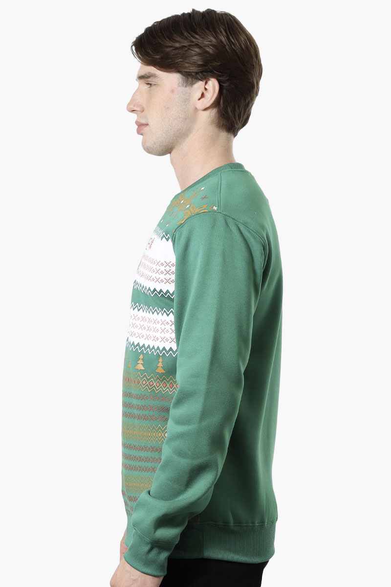 Ugly Christmas Sweater Gingerbread Print Christmas Sweater - Green - Mens Christmas Sweaters - International Clothiers