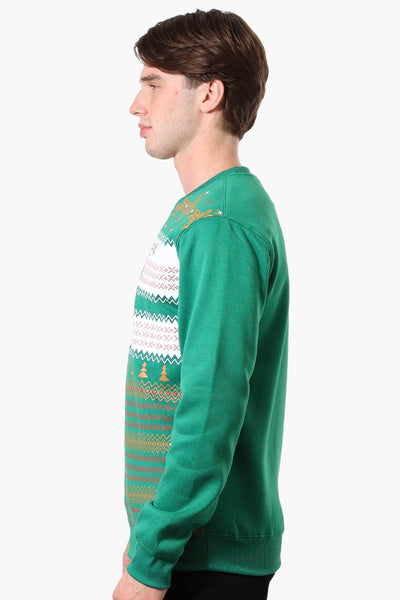 Ugly Christmas Sweater Gingerbread Print Christmas Sweater - Green - Mens Christmas Sweaters - International Clothiers