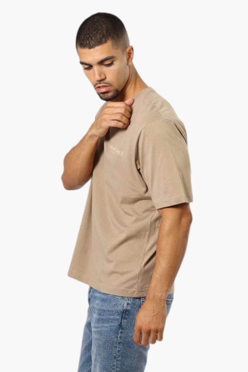 Essentials By Drill Clothing Solid Drop Shoulder Tee - Beige - Mens Tees & Tank Tops - International Clothiers