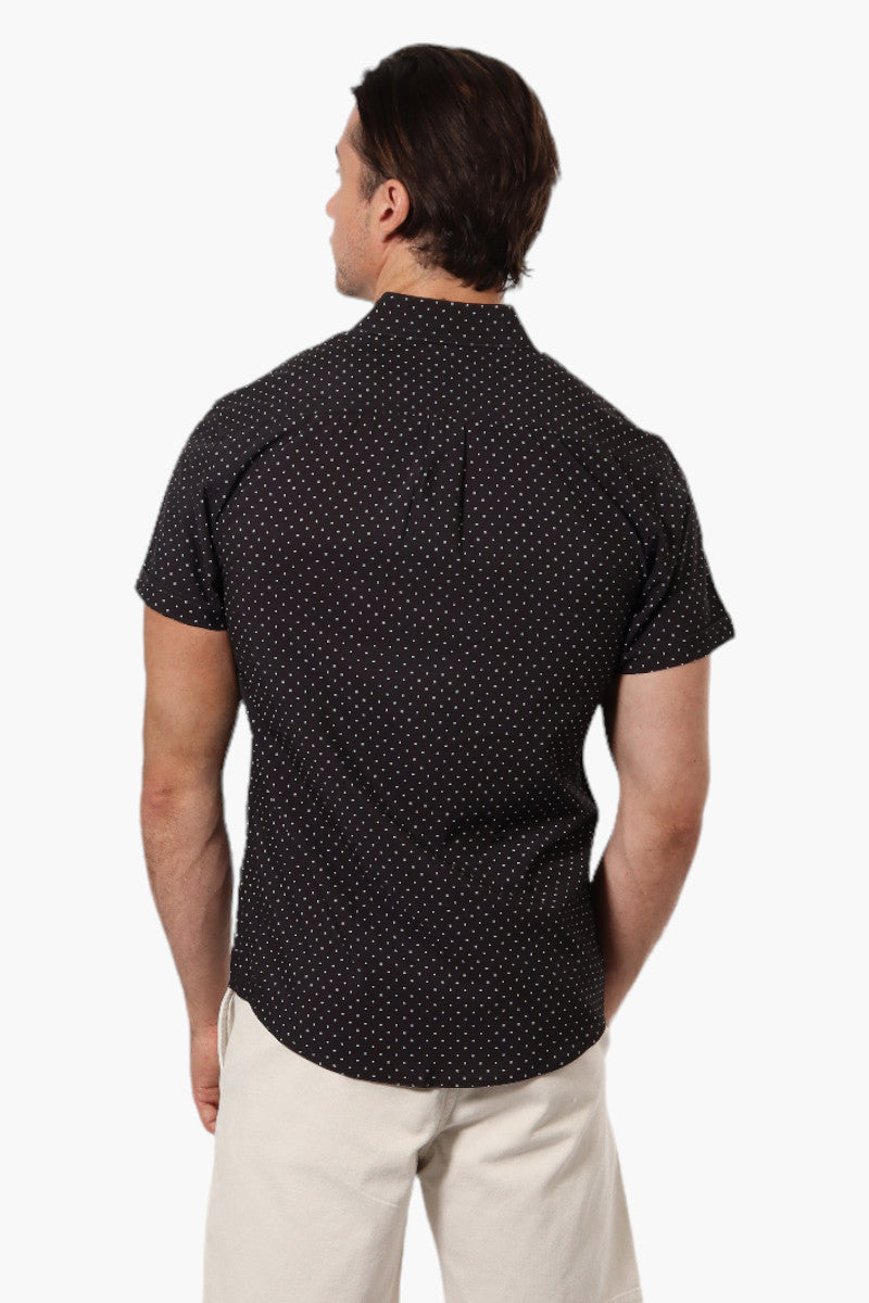 Jay Y Ko. Dotted Button Down Casual Shirt - Black - Mens Casual Shirts - International Clothiers