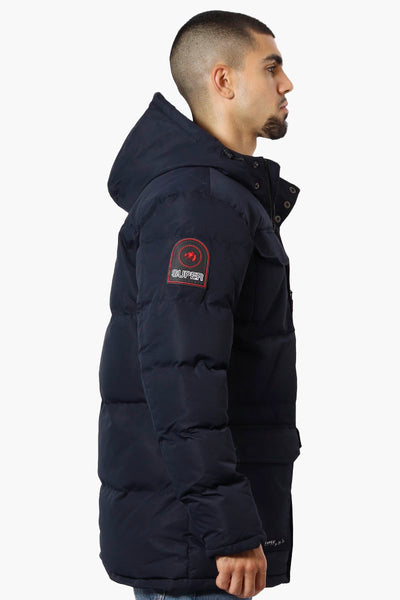 Super Triple Goose 4 Pocket Sherpa Lined Parka Jacket - Navy - Mens Parka Jackets - International Clothiers