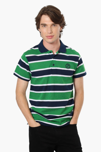Canada Weather Gear Striped Button Up Polo Shirt - Green - Mens Polo Shirts - International Clothiers