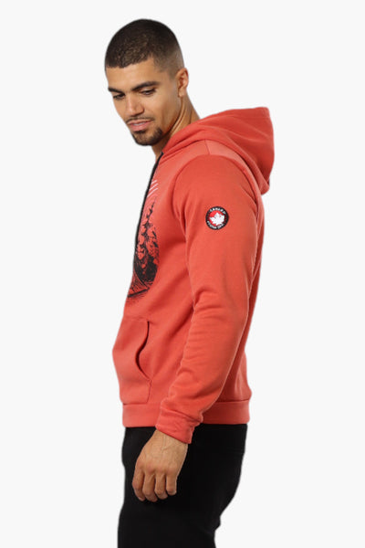 Canada Weather Gear Camping Print Hoodie - Coral - Mens Hoodies & Sweatshirts - International Clothiers