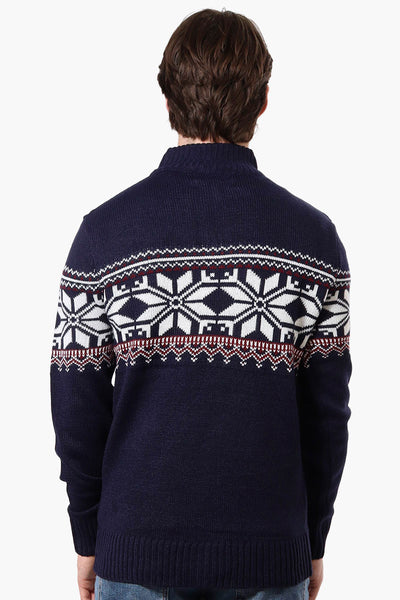 Canada Weather Gear Fair Isle Pattern Pullover Sweater - Navy - Mens Pullover Sweaters - International Clothiers