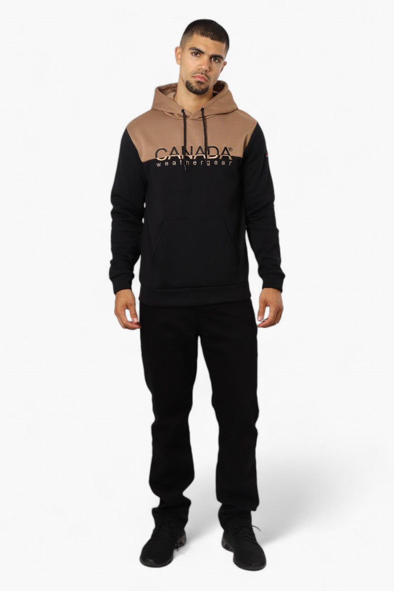 Canada Weather Gear Colour Block Embroidered Logo Hoodie - Camel - Mens Hoodies & Sweatshirts - International Clothiers