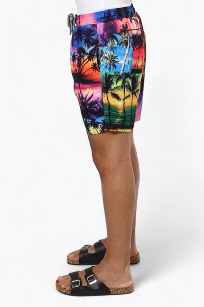 Boardsports Palm Tree Printed Tie Waist Shorts - Multi - Mens Shorts & Capris - International Clothiers