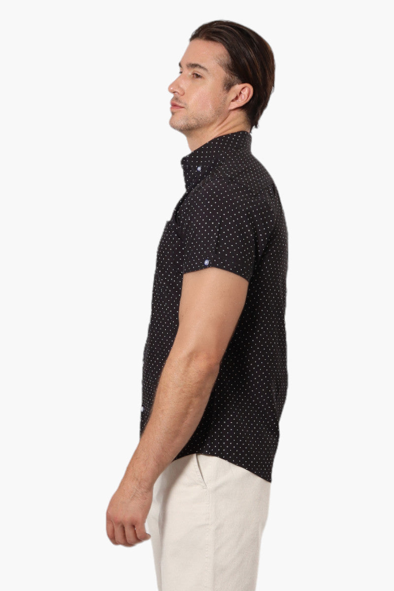 Jay Y Ko. Dotted Button Down Casual Shirt - Black - Mens Casual Shirts - International Clothiers