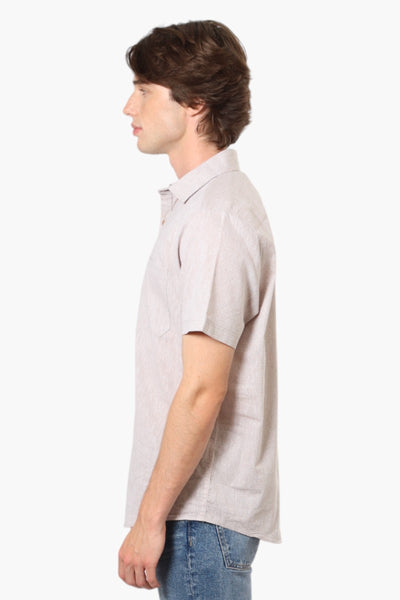 Jay Y. Ko Button Up Linen Casual Shirt - Beige - Mens Casual Shirts - International Clothiers