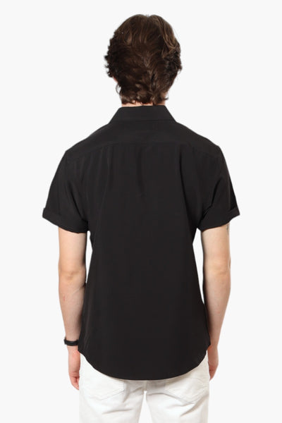 Jay Y. Ko Button Up Front Pocket Casual Shirt - Black - Mens Casual Shirts - International Clothiers