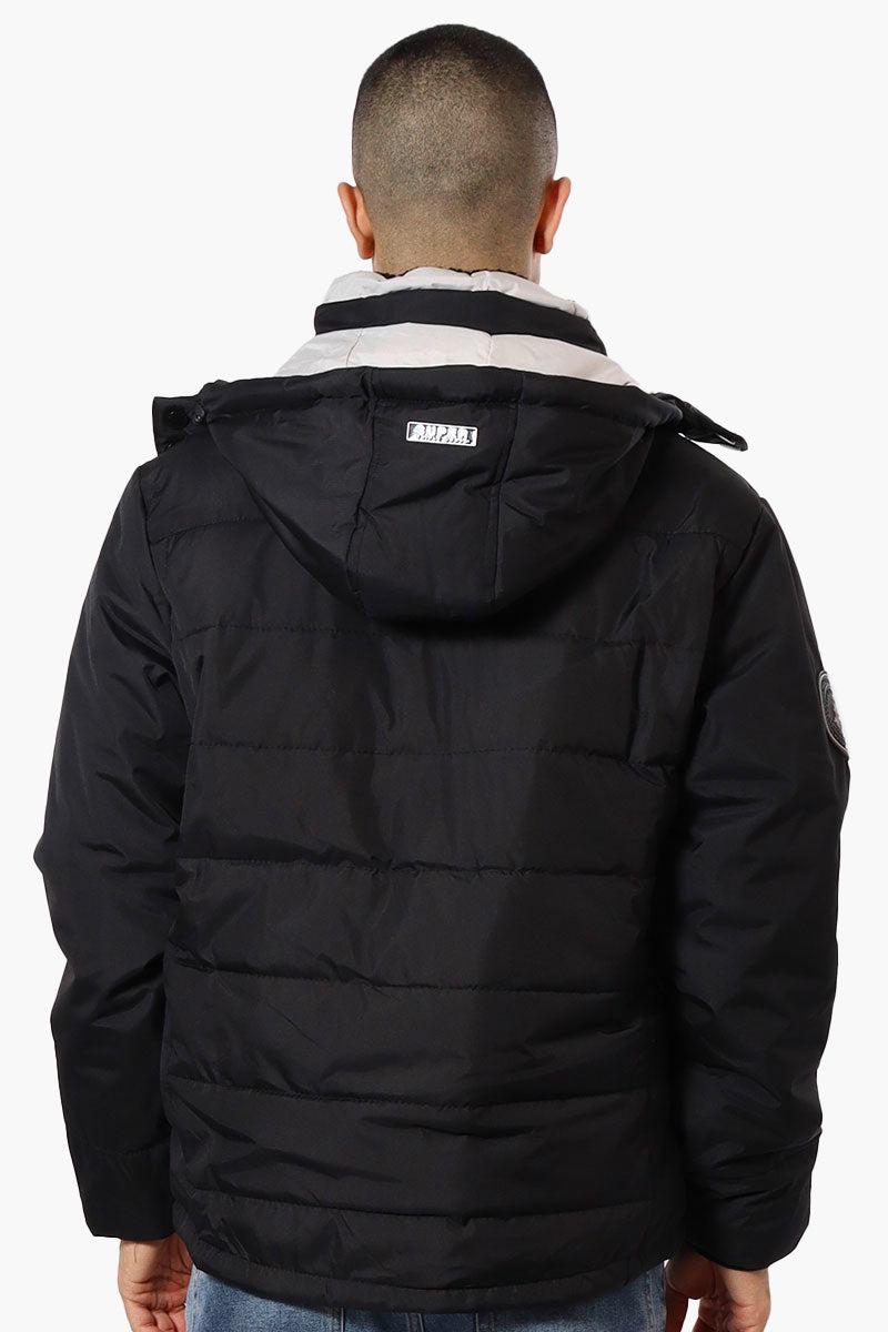 Super Triple Goose Contrast Detail Bubble Bomber Jacket - Black - Mens Bomber Jackets - International Clothiers