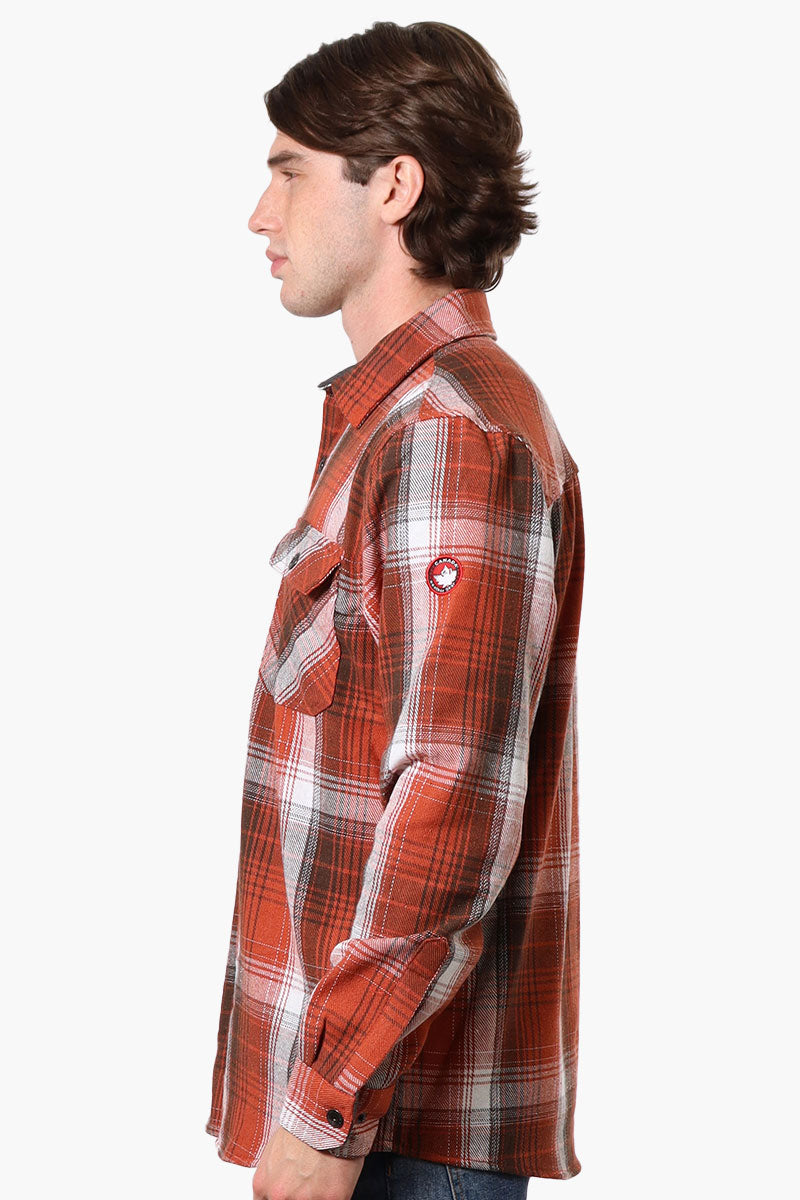 Canada Weather Gear Plaid Button Up Casual Shirt - Rust - Mens Casual Shirts - International Clothiers