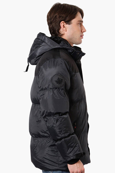 Canada Weather Gear Mouton Lined Grid Pattern Bomber Jacket - Black - Mens Bomber Jackets - International Clothiers