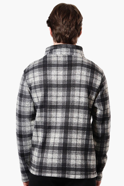 Canada Weather Gear Plaid Half Zip Sweatshirt - Grey - Mens Hoodies & Sweatshirts - International Clothiers