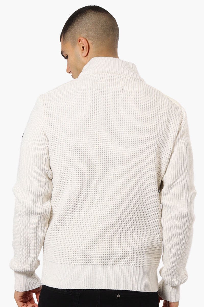 Canada Weather Gear Striped Sweater Knit Lightweight Jacket - White - Mens Lightweight Jackets - International Clothiers