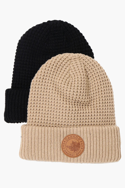 Canada Weather Gear 2 Pack Waffle Knit Hat - Beige - Mens Hats - International Clothiers