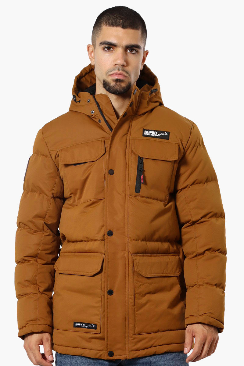 Super Triple Goose 4 Pocket Sherpa Lined Parka Jacket - Rust - Mens Parka Jackets - International Clothiers