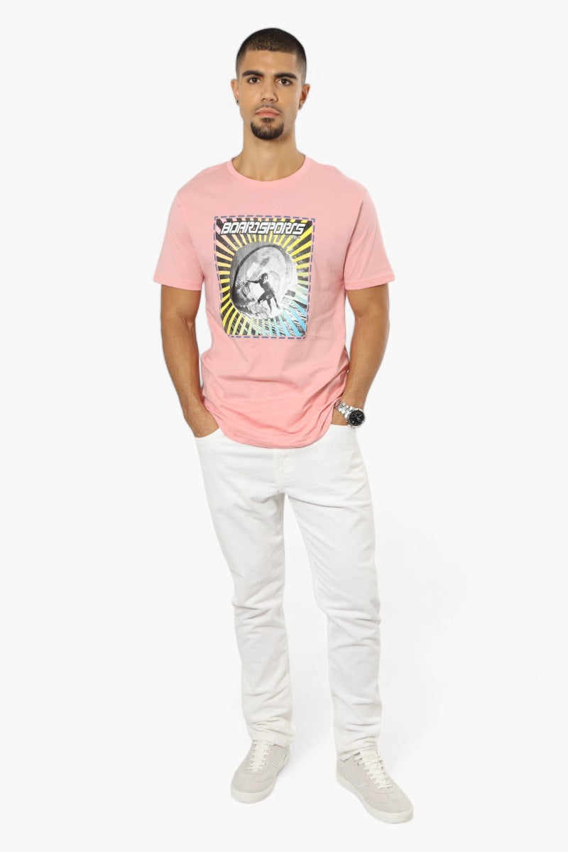 Boardsports Surfing Print Tee - Pink - Mens Tees & Tank Tops - International Clothiers