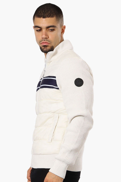 Canada Weather Gear Striped Sweater Knit Lightweight Jacket - White - Mens Lightweight Jackets - International Clothiers