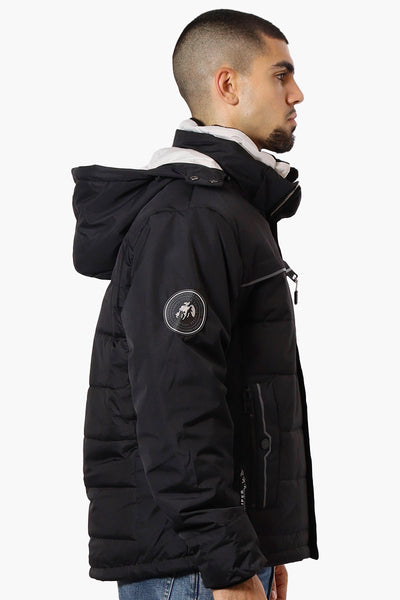 Super Triple Goose Contrast Detail Bubble Bomber Jacket - Black - Mens Bomber Jackets - International Clothiers