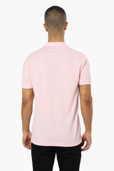 Jay Y. Ko Striped Detail V-Neck Polo Shirt - Pink - Mens Polo Shirts - International Clothiers