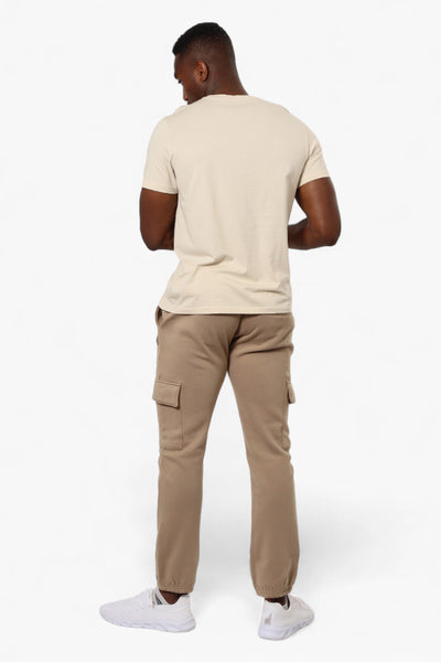 Essentials Solid Tie Waist Cargo Joggers - Beige - Mens Joggers & Sweatpants - International Clothiers