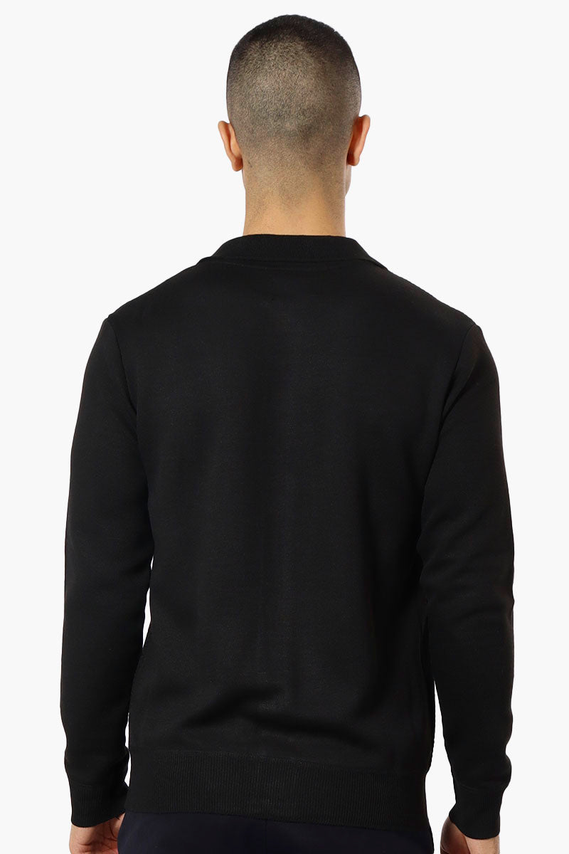 Jay Y. Ko Button Up Textured Cardigan - Black - Mens Cardigans - International Clothiers