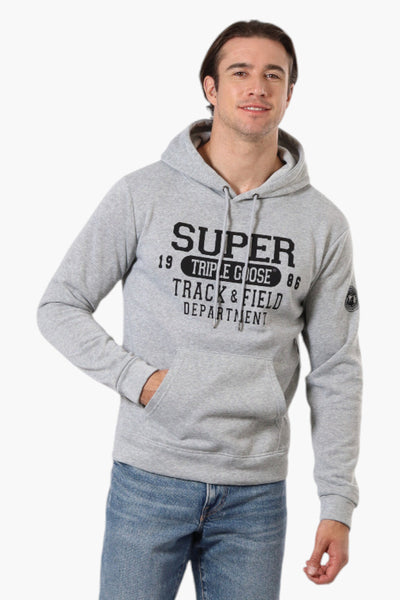 Super Triple Goose Track & Field Print Hoodie - Grey - Mens Hoodies & Sweatshirts - International Clothiers