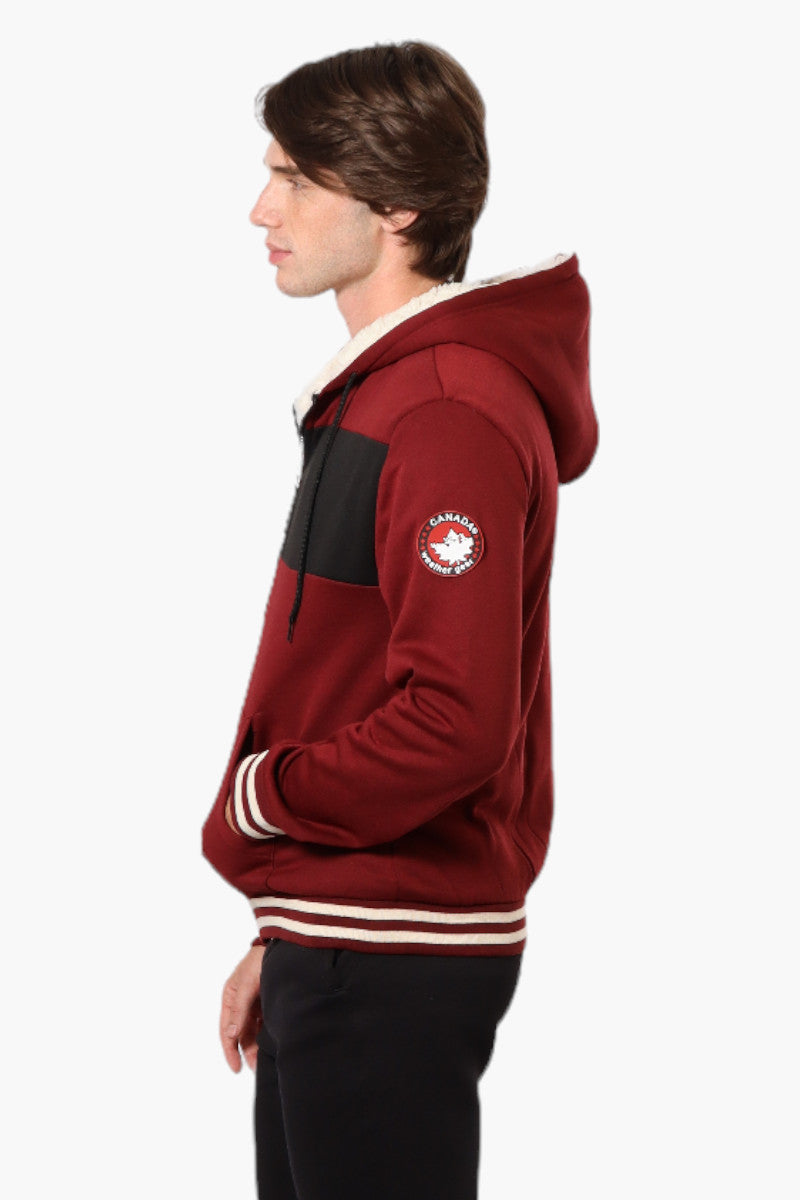 Canada Weather Gear Color Block Sherpa Lined Lightweight Jacket - Burgundy - Mens Lightweight Jackets - International Clothiers