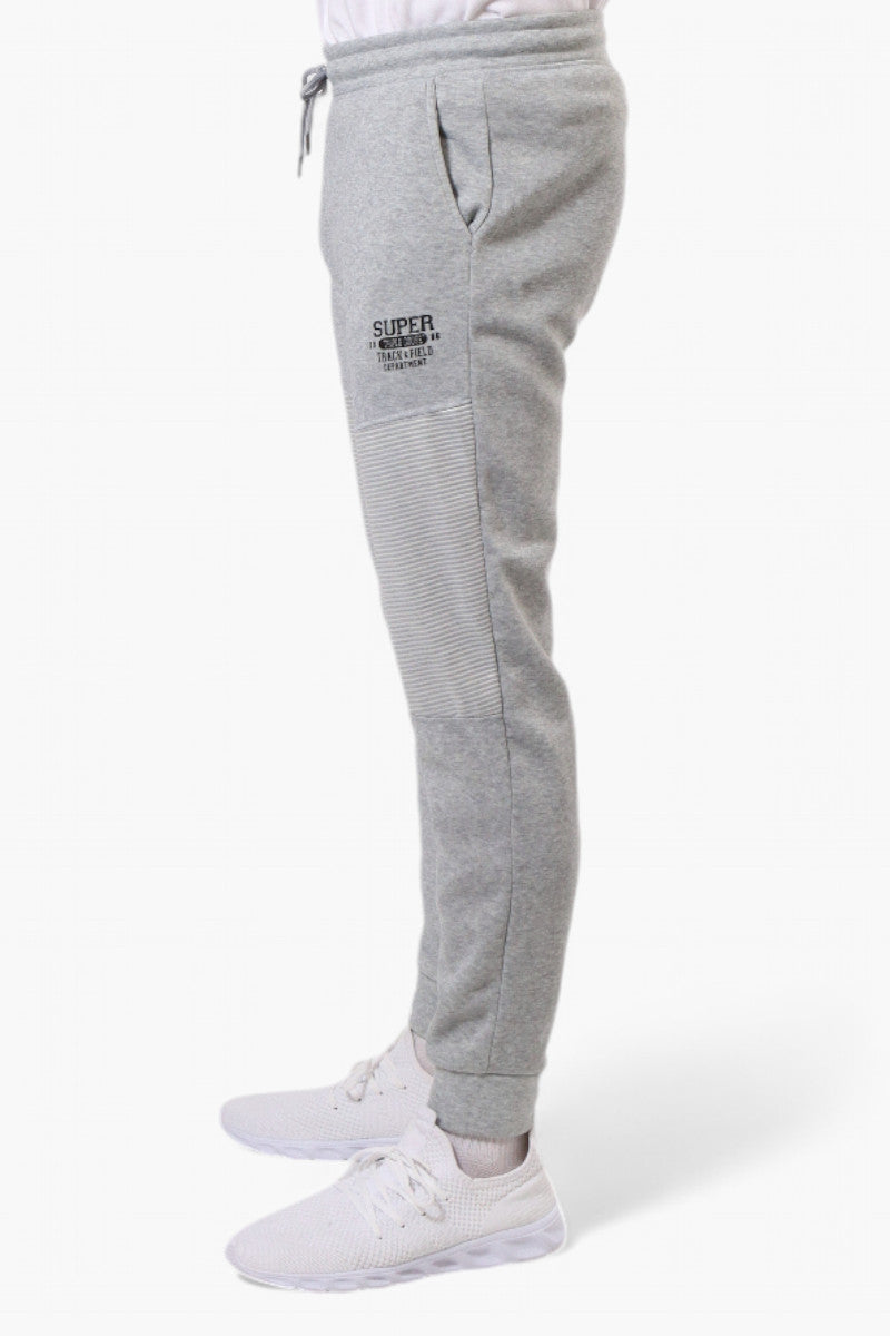 Super Triple Goose Tie Waist Track and Field Print Joggers - Grey - Mens Joggers & Sweatpants - International Clothiers