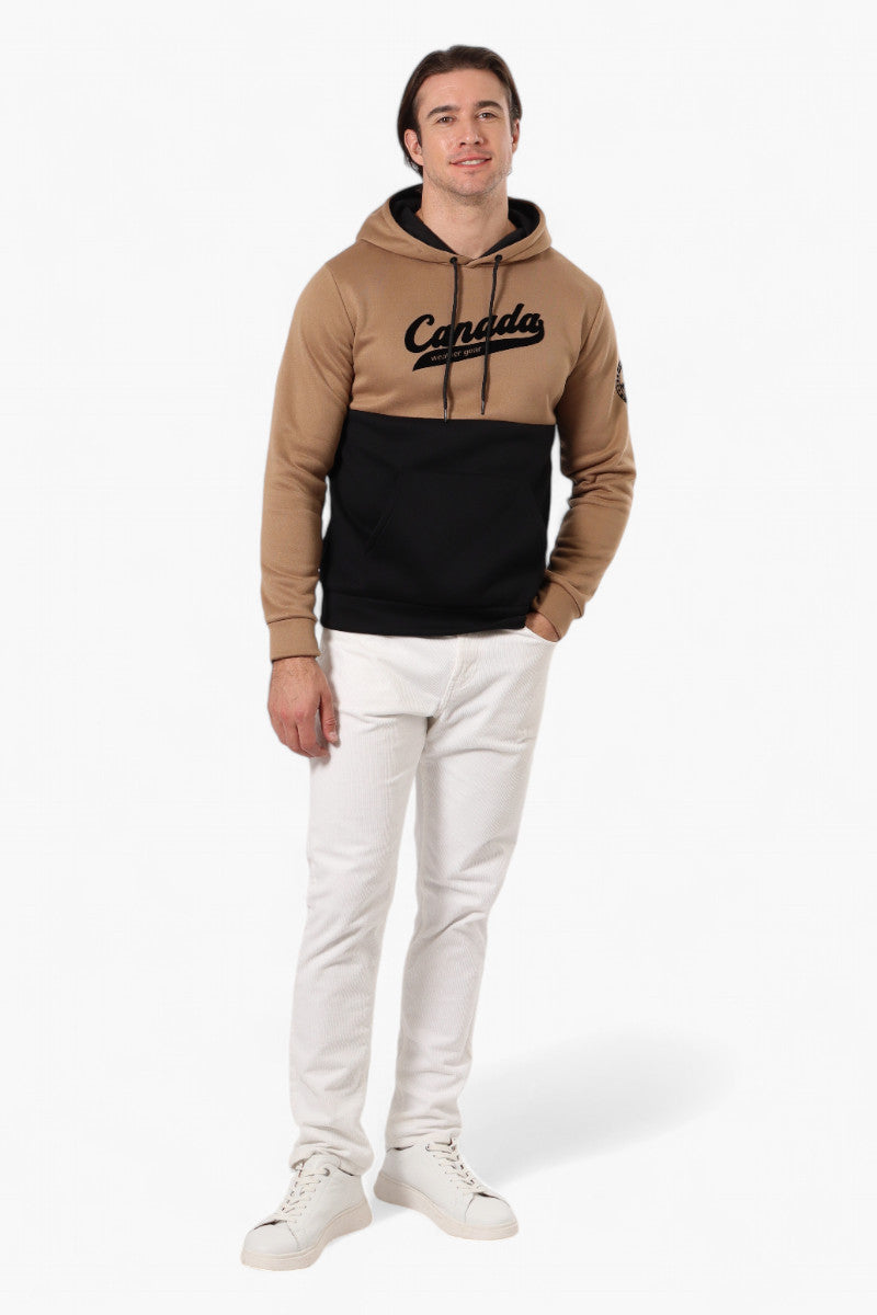 Canada Weather Gear Colour Block Chest Logo Hoodie - Brown - Mens Hoodies & Sweatshirts - International Clothiers