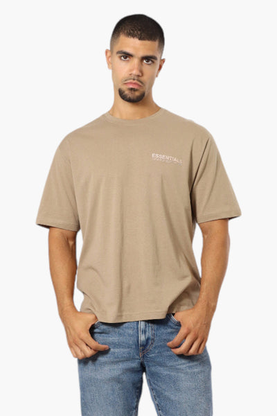 Essentials By Drill Clothing Solid Drop Shoulder Tee - Beige - Mens Tees & Tank Tops - International Clothiers