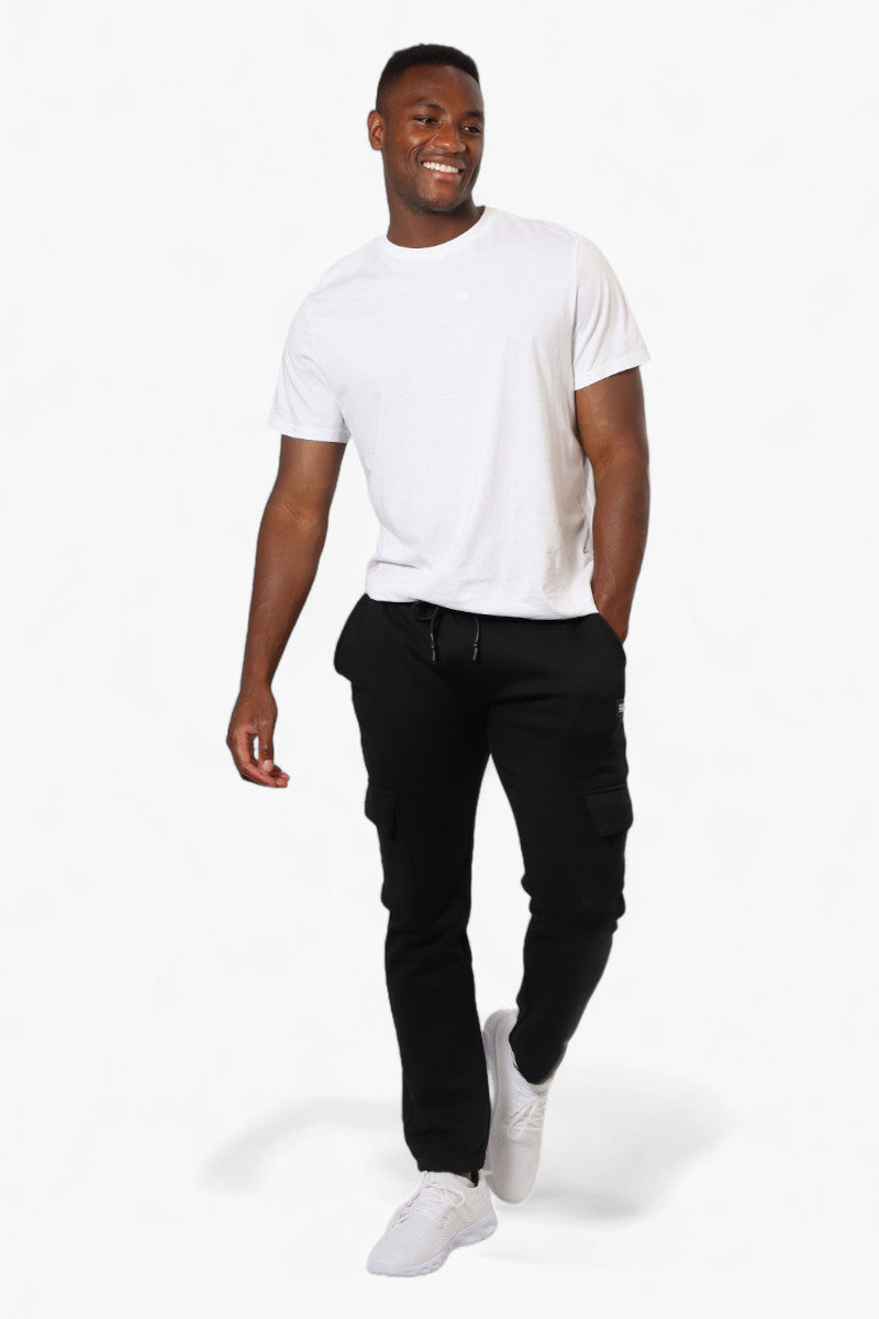 Essentials Solid Tie Waist Cargo Joggers - Black - Mens Joggers & Sweatpants - International Clothiers