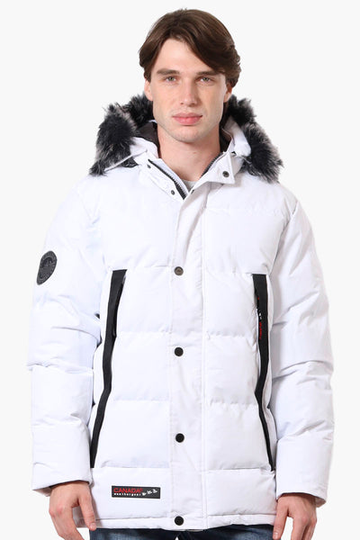 Canada Weather Gear Faux Fur Hood Parka Jacket - White - Mens Parka Jackets - International Clothiers