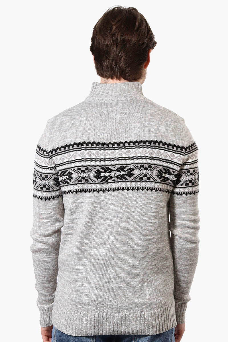 Canada Weather Gear Fair Isle Pattern Pullover Sweater - Grey - Mens Pullover Sweaters - International Clothiers