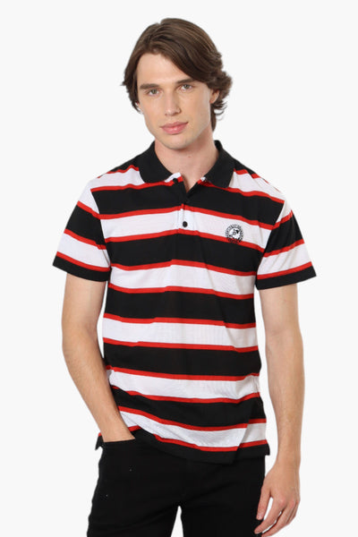 Canada Weather Gear Striped Button Up Polo Shirt - Black - Mens Polo Shirts - International Clothiers