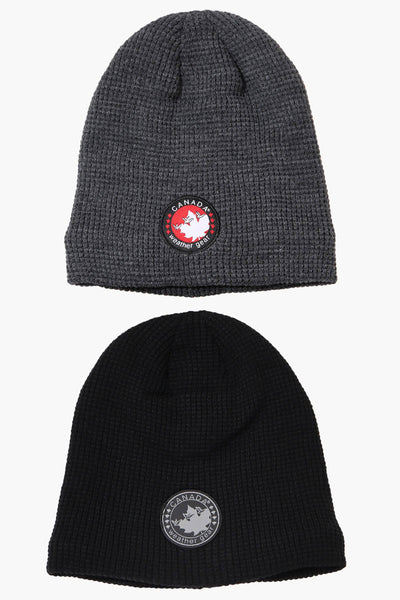 Canada Weather Gear 2 Pack Plush Lined Beanie Hat - Grey - Mens Hats - International Clothiers