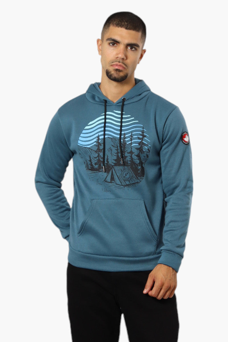 Canada Weather Gear Camping Print Hoodie - Teal - Mens Hoodies & Sweatshirts - International Clothiers